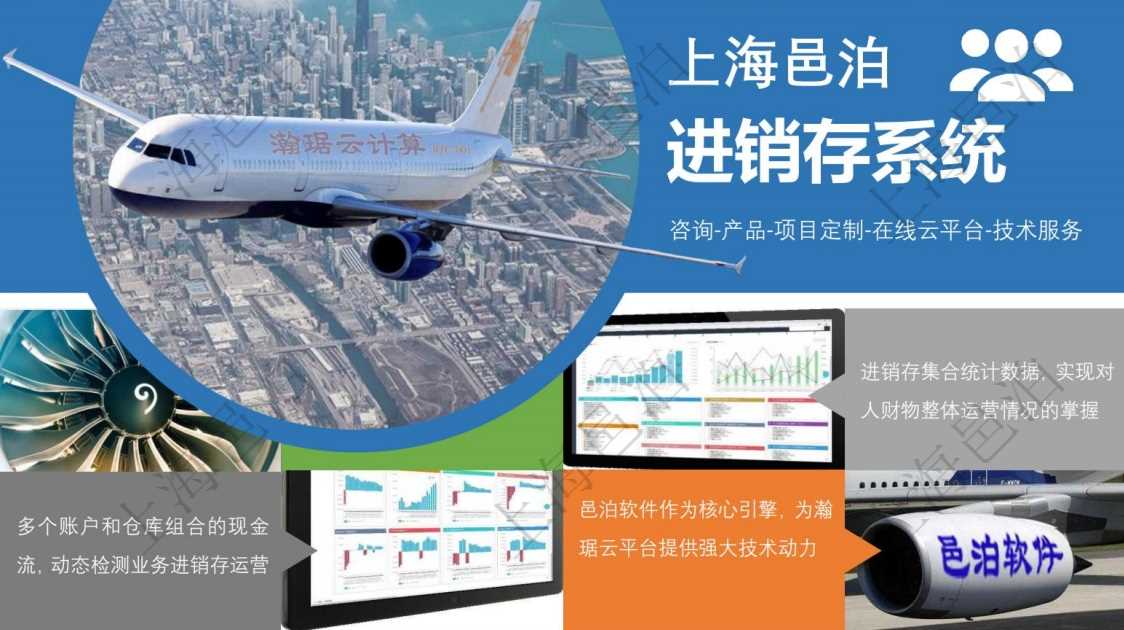 邑泊進銷存軟件系統以產品為核心提供進銷存咨詢服務、產品選配部署實施服務、進銷存項目定制服務、進銷存在線云平臺及進銷存技術服務。邑泊進銷存提供強大的圖表統計功能，包括曲線圖、折線圖、柱狀圖、進度表等，邑泊進銷存集合統計數據，實現對人財物整體運營情況的掌握。邑泊進銷存支持管理多個賬戶和倉庫組合的現金流，用戶可通過資金運營儀表盤動態監測業務進銷存運營。