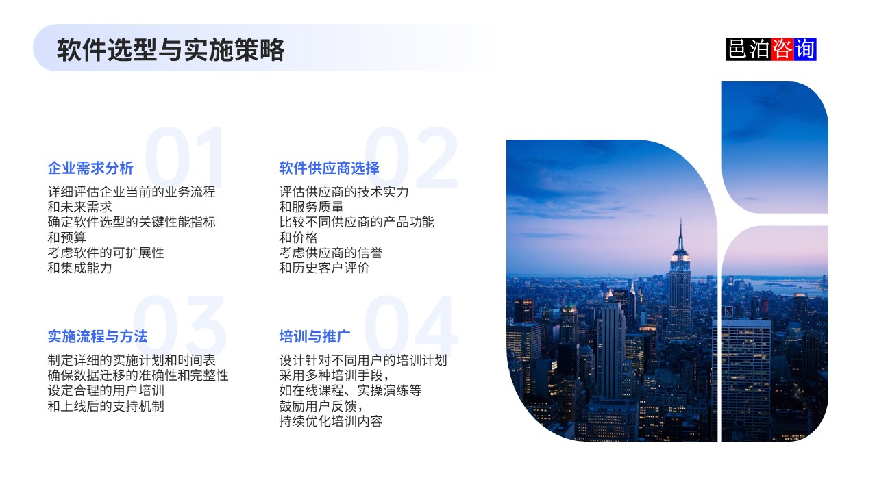 邑泊數字化智能化技術企業管理軟件復雜度與成本估算軟件選型與實施策略