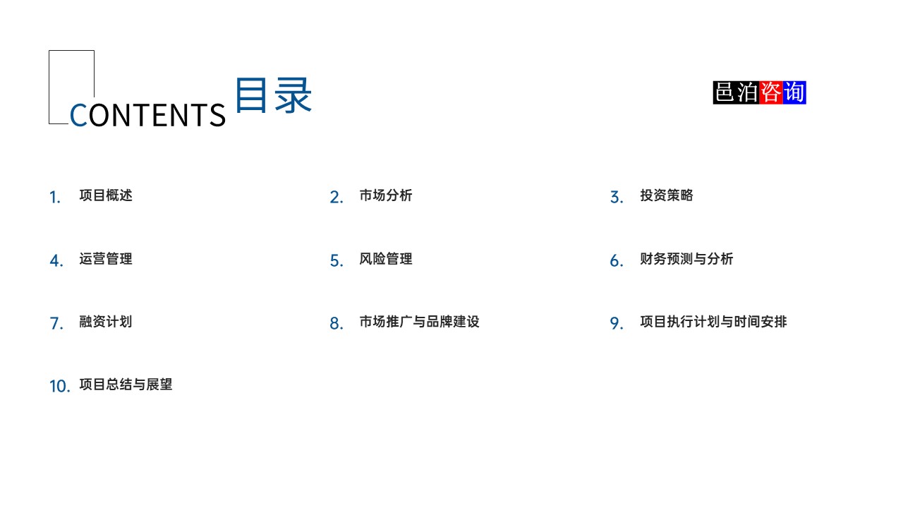 邑泊數字化智能化技術新型產業量化投資私募股權基金商業計劃書目錄