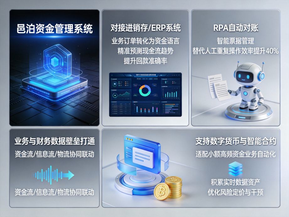 科技型企業服務品牌邑泊，資金管理系統設置多重權限管控，分級操作資金，保障企業資金數據安全。