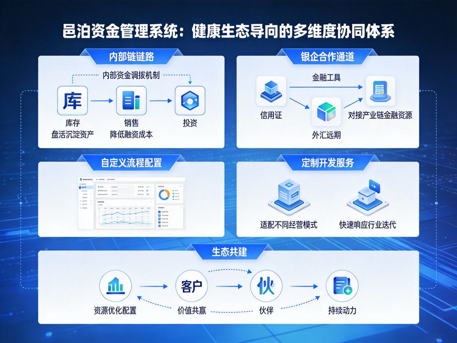 邑泊立足企業財資管理實際需求，資金管理軟件實現多賬戶資金實時監控，精準掌握資金流動與存量狀態。