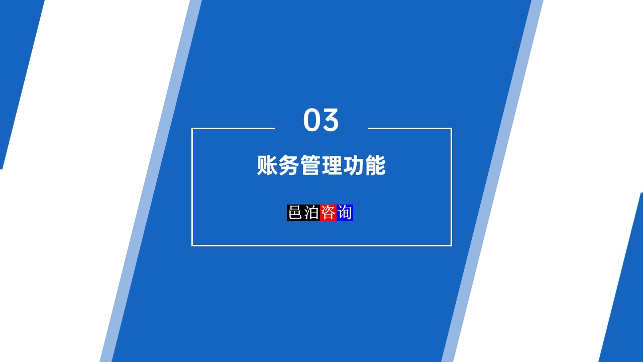 邑泊數字化智能化技術司庫管理軟件賬務管理功能功能