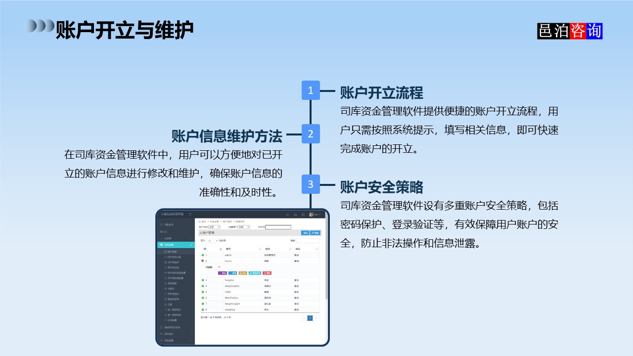 邑泊數字化智能化技術司庫資金管理軟件全解析賬戶開立與維護