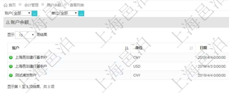 在項目管理軟件會計管理系統里,可通過查詢賬戶余額列表返回的信息有:賬戶名稱、貨幣單位、最后更新日期、余額數額。