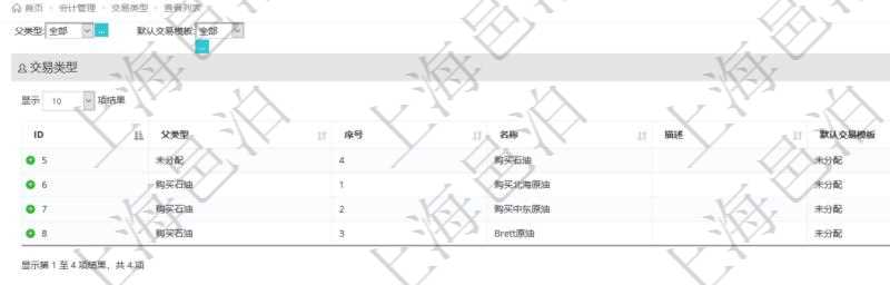 在項目管理軟件會計管理系統里,可通過查詢交易類型列表返回的信息有:父類型、序號、交易類型名稱、描述、默認交易模板。