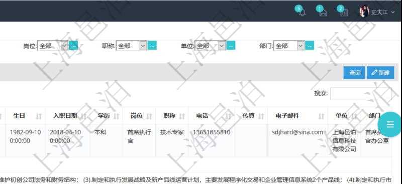 項目管理軟件人力資源管理模塊查詢列表可以查詢返回員工基本信息資料,比如:姓名、代碼、描述、財務人、登錄賬戶、工號、性別、生日、入職日期、學歷、崗位、職稱、電話、傳真、電子郵件、單位、部門、直接主管、在職狀態、負責領域、標簽、崗位職責、自我介紹、年薪下限、年薪上限、年成本、資源、照片等。