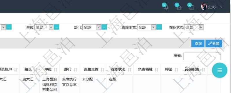 項目管理軟件人力資源管理團隊管理查看列表可以查詢到團隊檔案詳細信息,比如:上級團隊、序號、團隊名稱、團隊描述、財務人、登錄賬戶、組長、單位、部門、直接主管、在職狀態、負責領域、標簽等。
