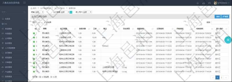 在項目管理軟件MES生產制造管理系統查詢加工執行日志列表時返回:加工配置、連續次數、工時、備注、日志類型、創建時間、記錄時間、開始時間、結束時間、錄入用戶等。