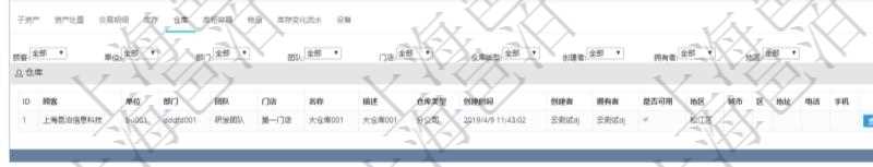 在項目管理軟件資產管理系統中查詢資產配置信息,不僅返回資產配置的基本信息字段,還會返回倉庫信息:單位、部門、團隊、門店、倉庫名稱、倉庫描述、倉庫類型、創建時間、創建者、擁有者、是否可用、倉庫地區、城市、區、倉庫地址、電話、手機