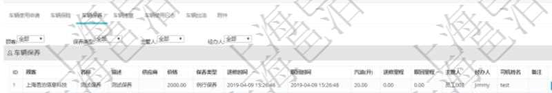 在項目管理軟件車輛管理系統查詢車輛信息還會返回關聯的車輛保養信息:名稱、描述、供應商、價格、保養類型、送修時間、取回時間、汽油、送修里程、取回里程、主管人、經辦人、司機姓名、備注。