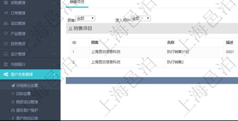 在項目管理軟件CRM客戶關系管理系統里查詢市場細分返回的基本字段信息有:市場、描述、戰略、預計年收入、實際當年收入、總收入、貨幣、創建時間、領域、錄入用戶。同時,還有關聯的明細數據,比如銷售項目:項目名稱、描述、創建時間及錄入用戶。