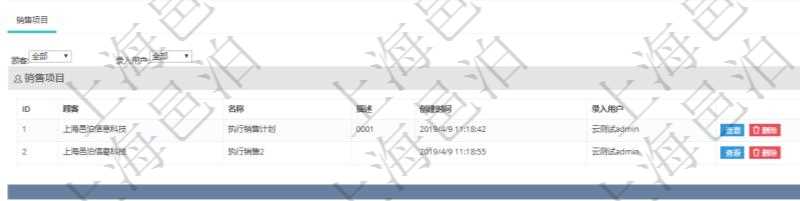 在項目管理軟件CRM客戶關系管理系統里查詢市場細分返回的基本字段信息有:市場、描述、戰略、預計年收入、實際當年收入、總收入、貨幣、創建時間、領域、錄入用戶。同時,還有關聯的明細數據,比如銷售項目:項目名稱、描述、創建時間及錄入用戶。