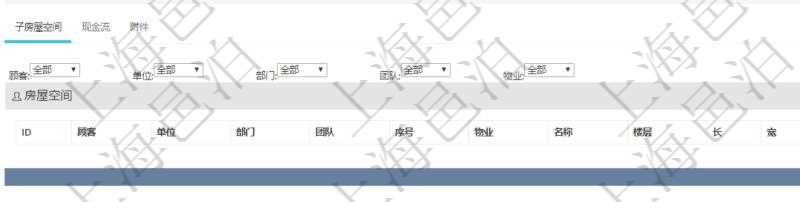 在項目管理軟件房地產管理系統查詢房屋空間明細除了返回基本配置信息外,還會返回關聯的子空間配置信息:單位、部門、團隊、序號、物業、名稱、樓層、長、寬、大小平方、擁有比例。