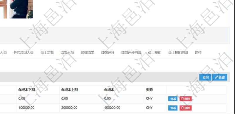 項目管理軟件人力資源管理模塊員工基本信息資料明細查詢還可以關聯查詢更多相關資料,比如團隊成員子頁面可以返回員工在不同團隊的信息,比如:團隊名稱、團隊序號、人員序號、職責、年成本下限、年成本上限、年成本、貨幣單位資源等。