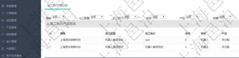 在項目管理軟件MES生產制造管理系統中查詢加工執行產品日志返回的明細信息有:產品配置、加工配置、加工執行、序號、物資、產品、數量、容器、描述。同時還會返回關聯的加工執行產品日志:加工配置、加工執行、序號、物資、產品、數量、容器、描述。