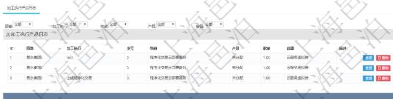 在項目管理軟件MES生產制造管理系統查詢加工產品配置信息時,還返回了關聯的加工執行產品日志:加工執行、序號、物資、產品、數量、容器、描述。