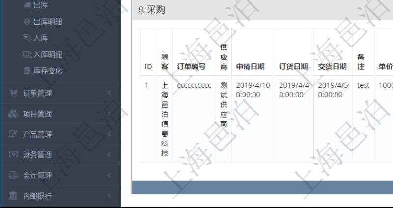 項目管理軟件采購管理模塊原料明細查詢還可以關聯查詢更多相關資料,比如原料的所有采購信息:訂單編號、供應商、申請日期、訂貨日期、交貨日期、備注、單價、成本、金額、總成本、數量、到貨數量、單位、入庫完畢、已開票金額、開票完畢、合同、申請用戶、審批用戶、已填寫、已申請、已審批。