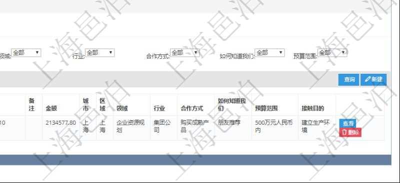 在項目管理軟件銷售報價管理系統中,查詢客戶時返回客戶名稱、電話、郵箱、地址、聯系人、微信、統一社會信用代碼、發票抬頭、發票地址、發票電話、發票開戶行、發票賬號。同時還會返回關聯的訂單信息:銷售編號、標題、版本、描述、產品、服務、錄入日期、備注、金額、城市、區域、領域、行業、合作方式、如何知道我們的、預算范圍、接觸目的等。